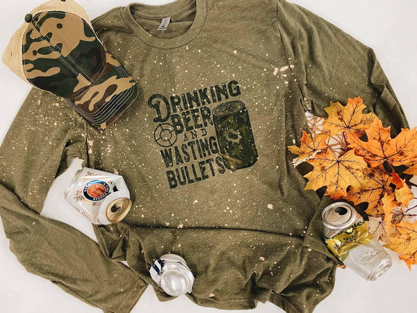 Drinking beer & wastin bullets tee