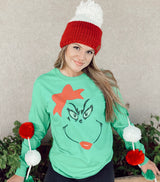 Pretty Girl Grinch face tee