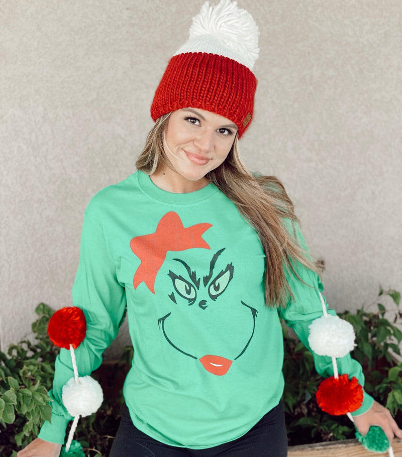 Pretty Girl Grinch face tee