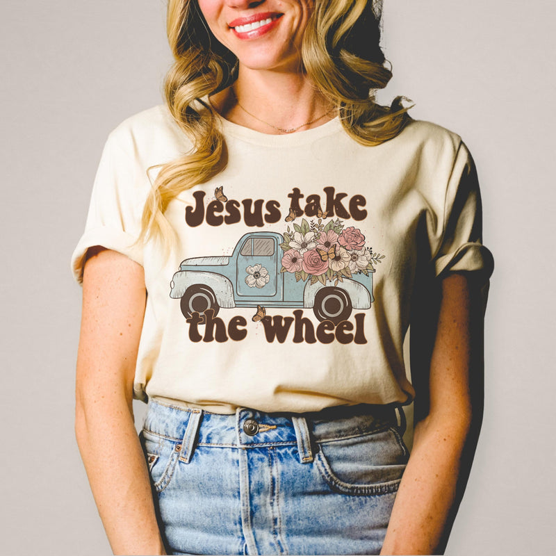 Jesus Take the Wheel tee