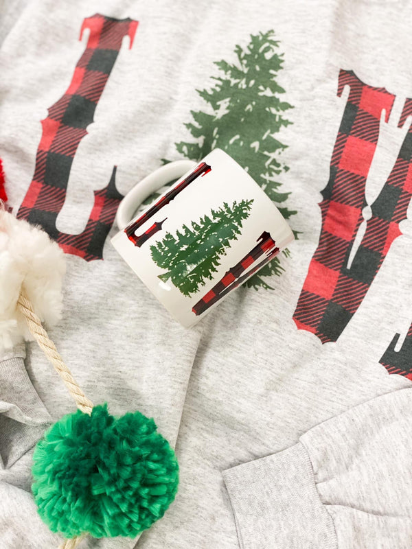 Love Christmas tree mug