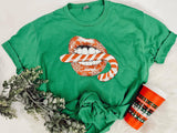 Bite out of Christmas candy cane tee