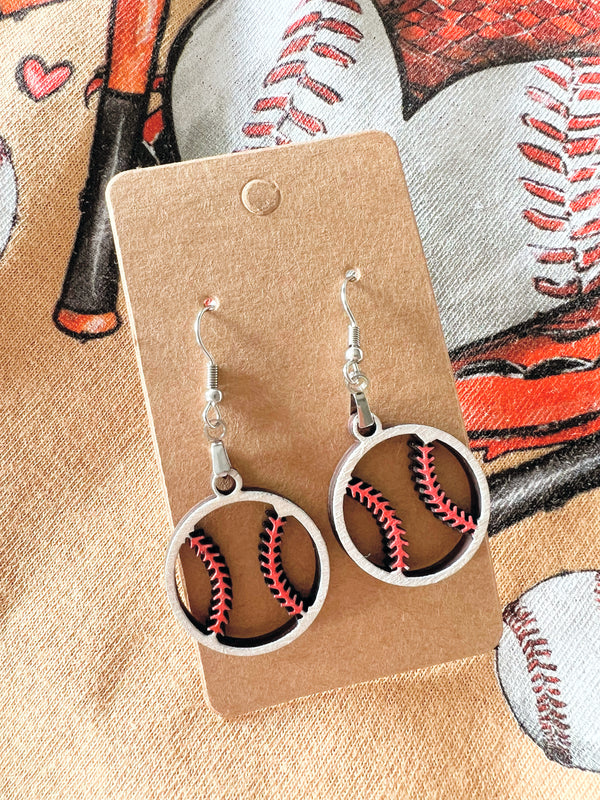 Baseball Dainty earrings