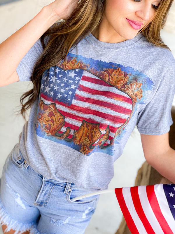 Patriotic Buffalo Tee