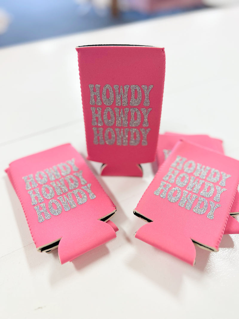 Howdy Stacked glitter Slim Can Cooler
