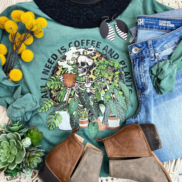 All I need is coffee and plants tee