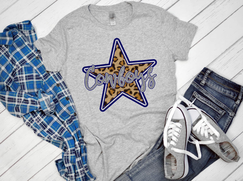 Cowboys leopard star tee