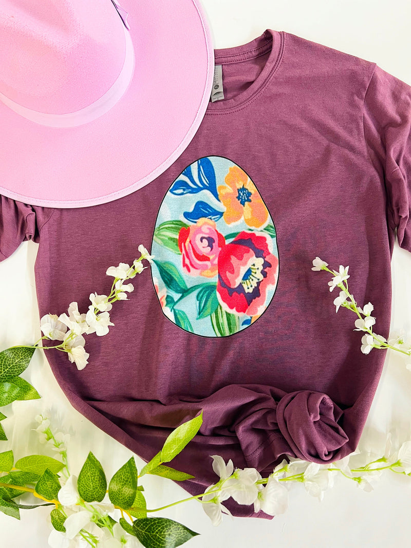 Floral Easter egg tee