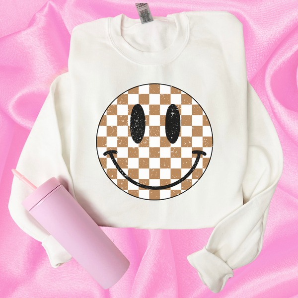 Checker Smiley retro Sweater