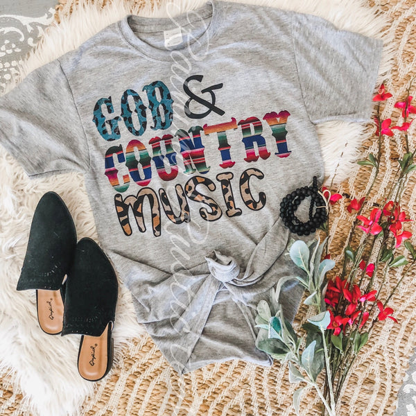 God & country music tee